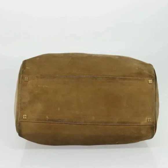 LOEWE Anagram Boston Bag Suede Brown Gold - Picture 5 of 16